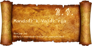 Mandzák Valéria névjegykártya